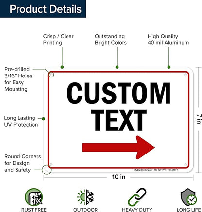 Custom Arrow, Custom Directional Sign, Right Arrow, 7x10 Inches, Rust Free .040 - Image 6