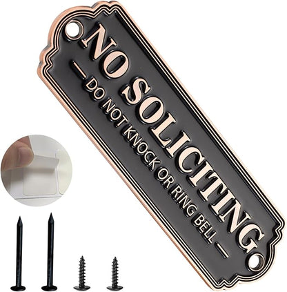 Brass No Soliciting Sign, No Soliciting Sign by Unknown