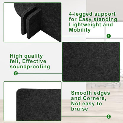 Kisston 6 Pack Acoustic Desk Divider Desk Partition 24 x 24" Stand Up - Image 3