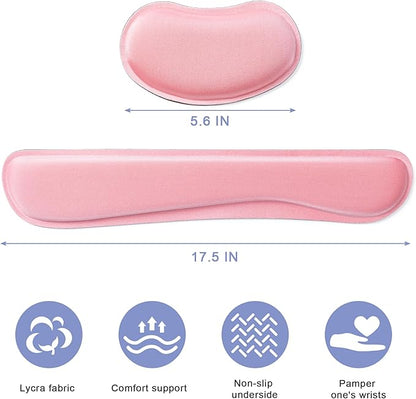 Hoewina Keyboard Wrist Rest, Ergonomic Wrist Rest, Superfine Fabric and Gel - Image 2