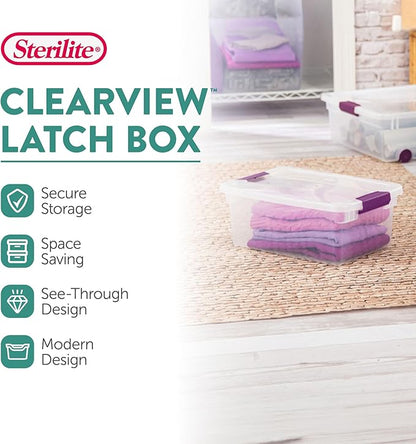 Sterilite 48-Pack 15 Quart ClearView Latch Box, Stackable Organizer Bins - Image 2