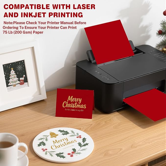 Cardstock 8.5 X 11, 40 Sheets Christmas Red Card Stock, 75lb/ 200gsm Copy Paper - Image 4