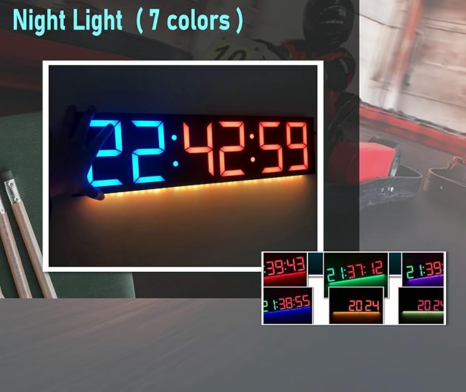 ETEBRG 17.3'' Huge Digital Wall Clock, Home Gym Interval Workout Timers - Image 6
