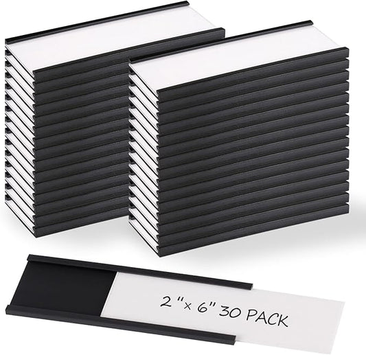 Realth C Channel Magnetic Label Holders 30 Pack 2" x 6" by Realth