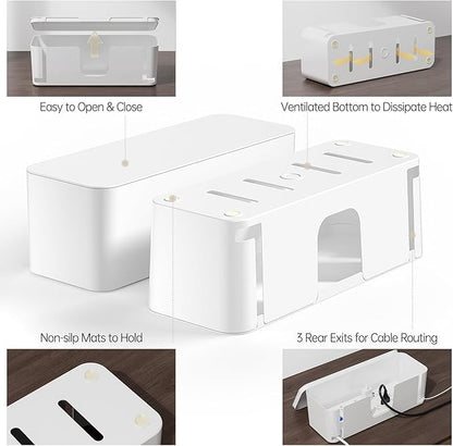 YECAYE 2 Pack Cable Management Box, Pet Friendly Cord Organizer Box - Image 7