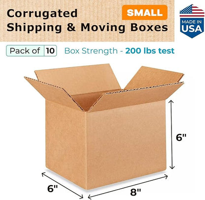 Small Moving & Shipping Boxes 8x6x6 inches - Image 2