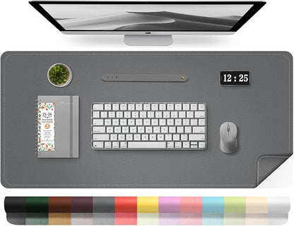 Leather Desk Pad Protector, 39.4'' X 17'' Large Mouse Pad, Office Desk Mat by BLESWIN