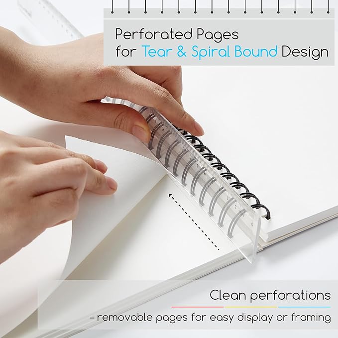 MEEDEN 9"x12" Sketchbook Paper Pad: 122lb/180gsm Spiral Bound Art Sketch Book - Image 5