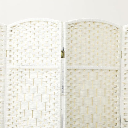 HOMCOM 6 Panel Room Divider, Hand-Woven Freestanding Wall Partition - Image 6