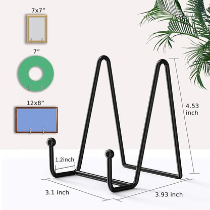 Decolore 4 Pack 4.5 Inch Black Display Stands Metal Plate Holder Display Stands - Image 3