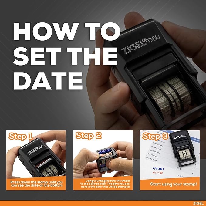 ZIGEL D50 Date Stamp with Entered - Image 6