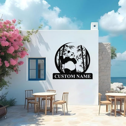 Personalized Panda Metal Sign | Family Name Sign | Panda Home Decor | Custom - Image 2