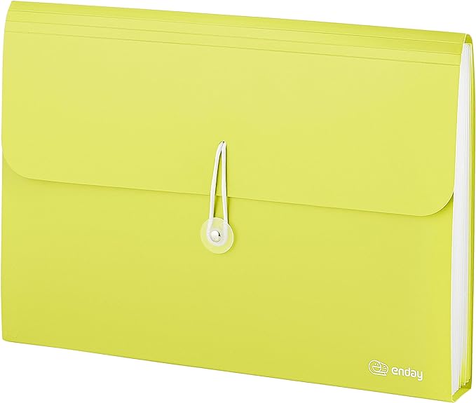 Accordion File Organizer Green, 7 Pocket Expanding File and Cover Folder by ENDAY