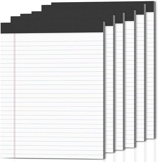 6-Pack Legal Pads 8.5"x11" Wide Ruled Note Pads by Nichela
