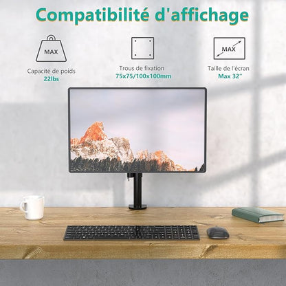 WALI Single Monitor Mount, Single Monitor Arm Desk Mount, Desk Monitors Stand - Image 2