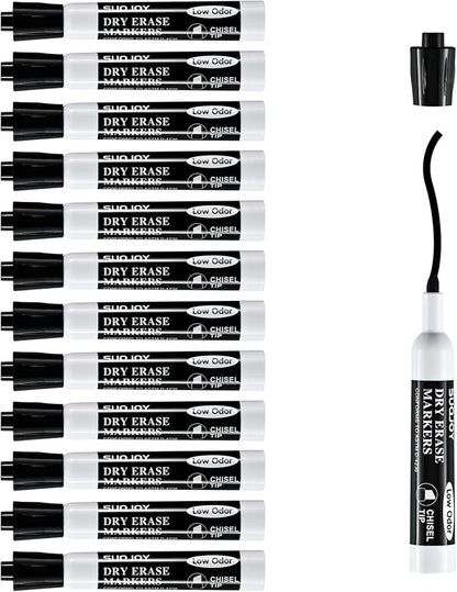 SUQJOY Dry Erase Markers, Chisel Tip Whiteboard Marker, Low Odor Thick Dry - Image 4