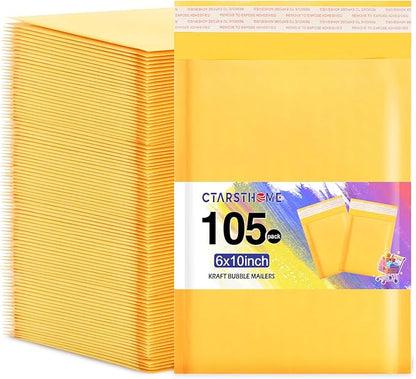 Ctarsthome 105Pack Yellow 6x10inch Kraft Bubble Mailers Small Business Mailing by Ctarsthome