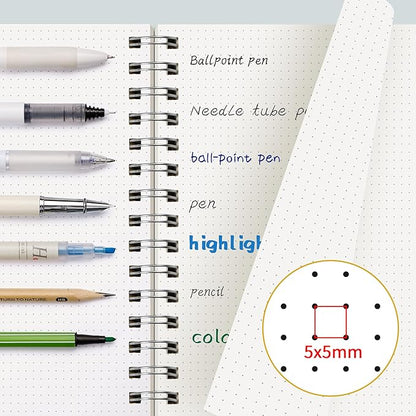 EMSHOI Spiral Dotted Notebook, Dot Grid Journal, 5.7"x8.22" A5 Size, 300 - Image 3