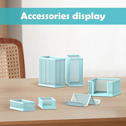 SUPEASY Pen Holder for Desk, 6 Piece Mesh Desk Organizer set for Office - Image 2