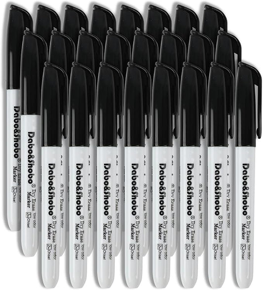 Dabo&Shobo Dry Erase Markers 24 Pack, Low Odor Black Whiteboard Markers by DaboShobo