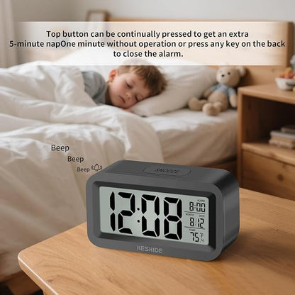 KESHIDE Travel Digital Alarm Clock, Battery Operated - Image 3