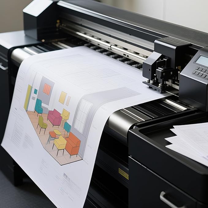 FungLam Wide Format Paper, 24 in x 150 ft Plotter Paper, 4 Rolls CAD Bond Rolls - Image 5