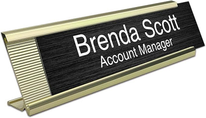 10 Pack 2" x 8" Aluminum Desk Name Plate Holder, Office Name Plate Holder - Image 3