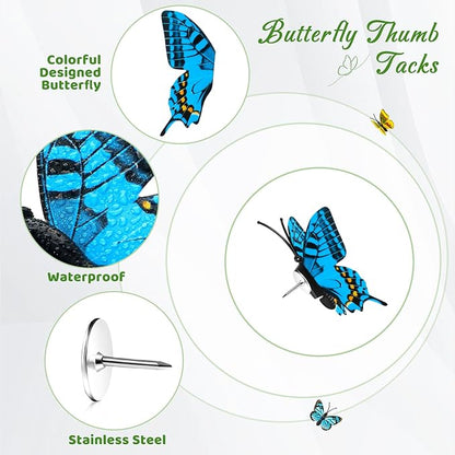 50Packs Decorative Thumb Tacks Butterfly Push Pins Yellow Thumbtacks Cute - Image 4