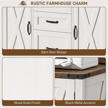 Vabches File Cabinet with 3 Drawers, Farmhouse Lateral File Cabinet Fits Files - Image 7