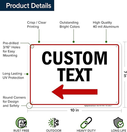 Custom Arrow, Custom Directional Sign, Left Arrow, 7x10 Inches, Rust Free .040 - Image 6