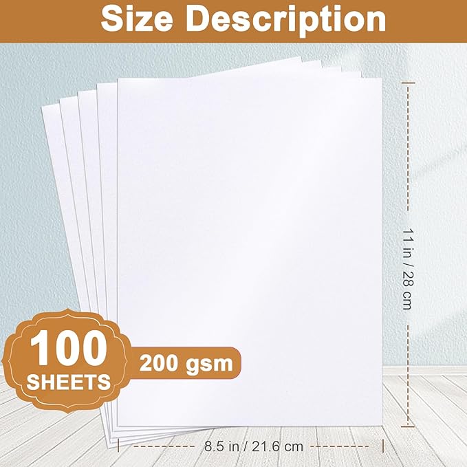 Silunkia 100 Sheets White Shimmer Cardstock 8.5 x 11 Certificate Paper - Image 2