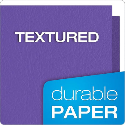 Oxford Twin-Pocket Folders, Textured Paper, Letter Size, Holds 100 Sheets - Image 4