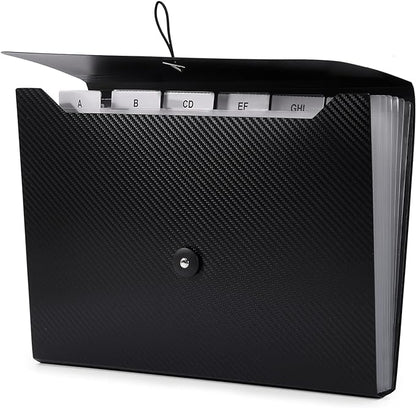 Cesil Black 7-Pocket Expanding File Folder, Polypropylene by CesilOfficeSupplies