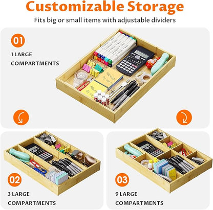 VA1KENE Bamboo Drawer Organizer - Image 3