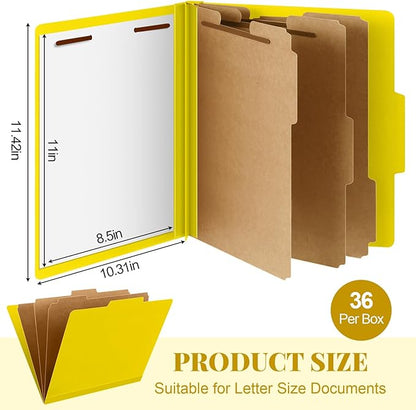 Skyygemm 36 Pcs Classification Folders Letter Size, 3 Divider Pressboard File - Image 2