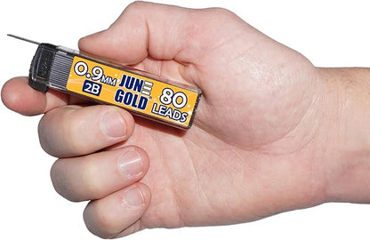 June Gold 320 Pieces, 0.9 mm 2B Lead Refills, 80 Pieces Per Dispenser, Bold - Image 2