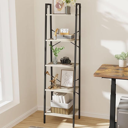 Hzuaneri Ladder Shelf, Bookshelf Bookcase, Freestanding Corner Storage Shelve by Hzuaneri
