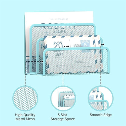SUPEASY Mail Organizer for Desk, Mesh Metal Mail Holder Countertop - Image 4
