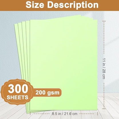 Silunkia 300 Sheets Light Green Cardstock 8.5 x 11 Craft Paper, 75lb Thick - Image 2