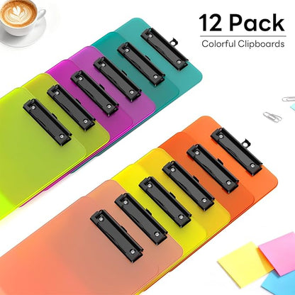 Zoenley A4 Plastic Clipboard Set of 12, Dark Colorful12.5 x 9" Letter Size - Image 3
