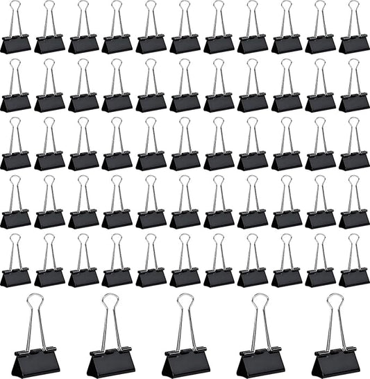 60 PCS Large Binder Clips – 2Inch 51mm Big Black Metal Paper Clamps, Extra by Unknown