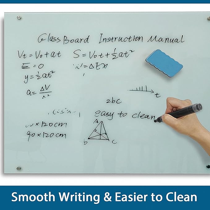 Magnetic Glass Writeboard 72"x48" Premium Tempered Dry Erase Boards Wall - Image 2