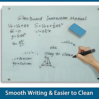 Magnetic Glass Writeboard 72"x48" Premium Tempered Dry Erase Boards Wall - Image 2