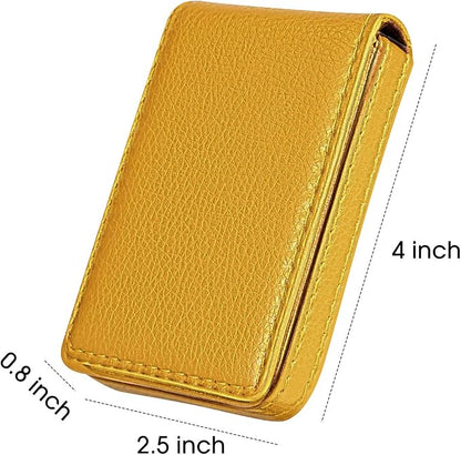 Outus 2 Pieces Business Card Holder, PU Leather Business Card Case Pocket Wallet - Image 2