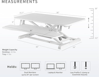VIVO 36 inch Desk Converter, K Series, Height Adjustable Sit to Stand Riser - Image 3