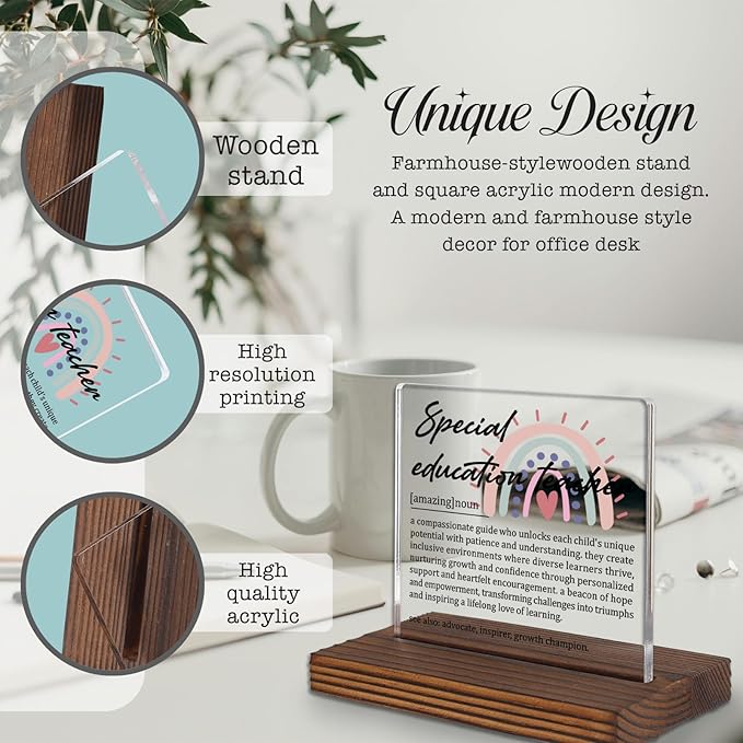 Special Education Teacher Gifts, Thank You Desk Sign - Image 3