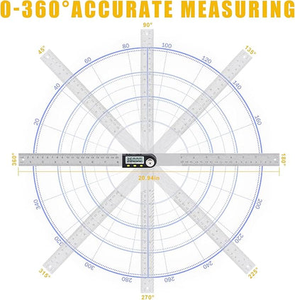 Delgada 8 inch/200mm Digital Angle Finder Ruler - Image 3