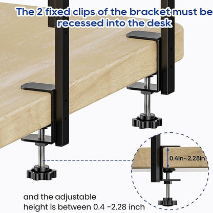 ART-GIFTREE Clamp On Desk Shelf 2-Tier, 12.5 inche Wood Shelving Unit - Image 6