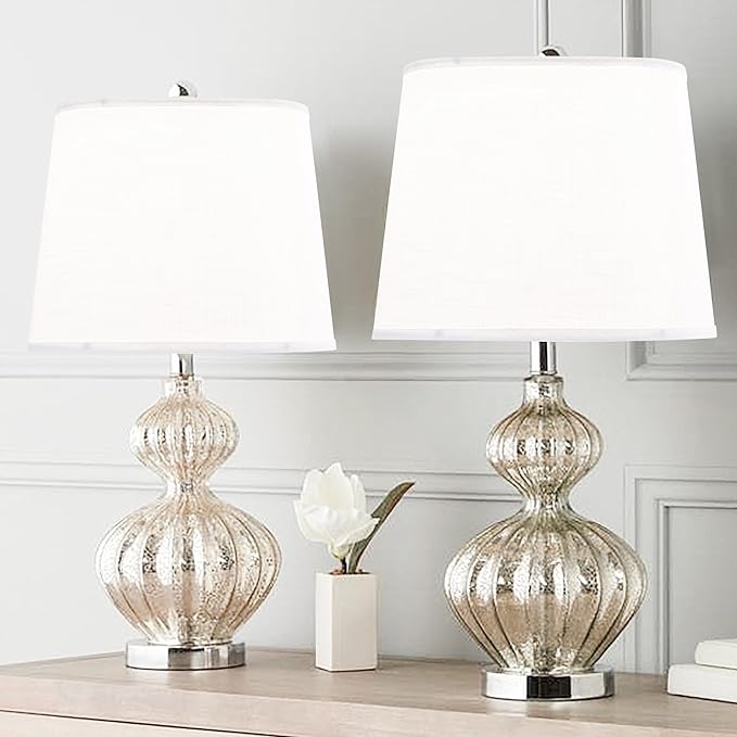 White Texture Lamp Shades Set of 2 Drum Lampshades Replacemnt - Image 9