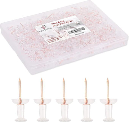 PAPERPAL 280 Rose Gold Push Pins by PAPERPALDirect